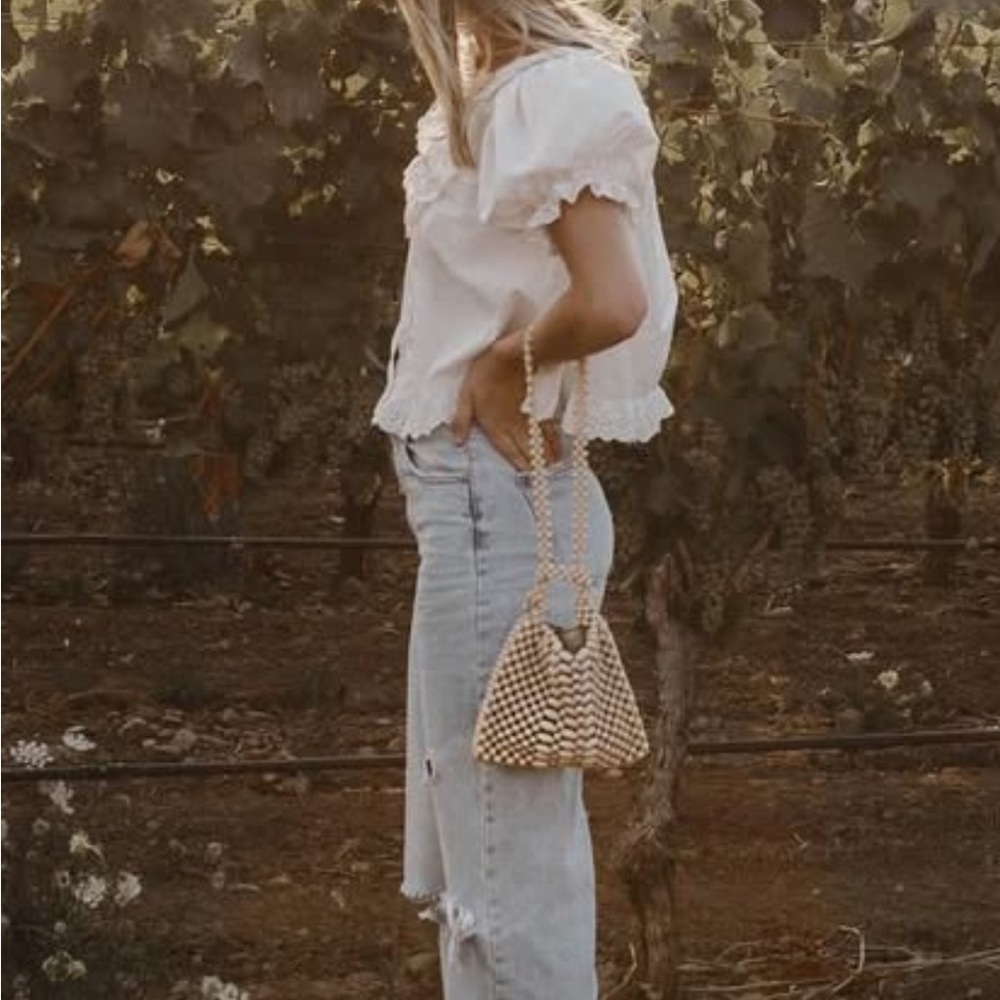 Zara High Rise Wide Leg Distressed Jeans